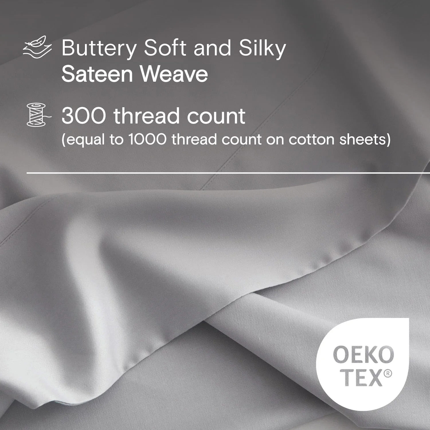 DOZ Organic Bamboo No Flat Sheet Set - Dove - Image 2