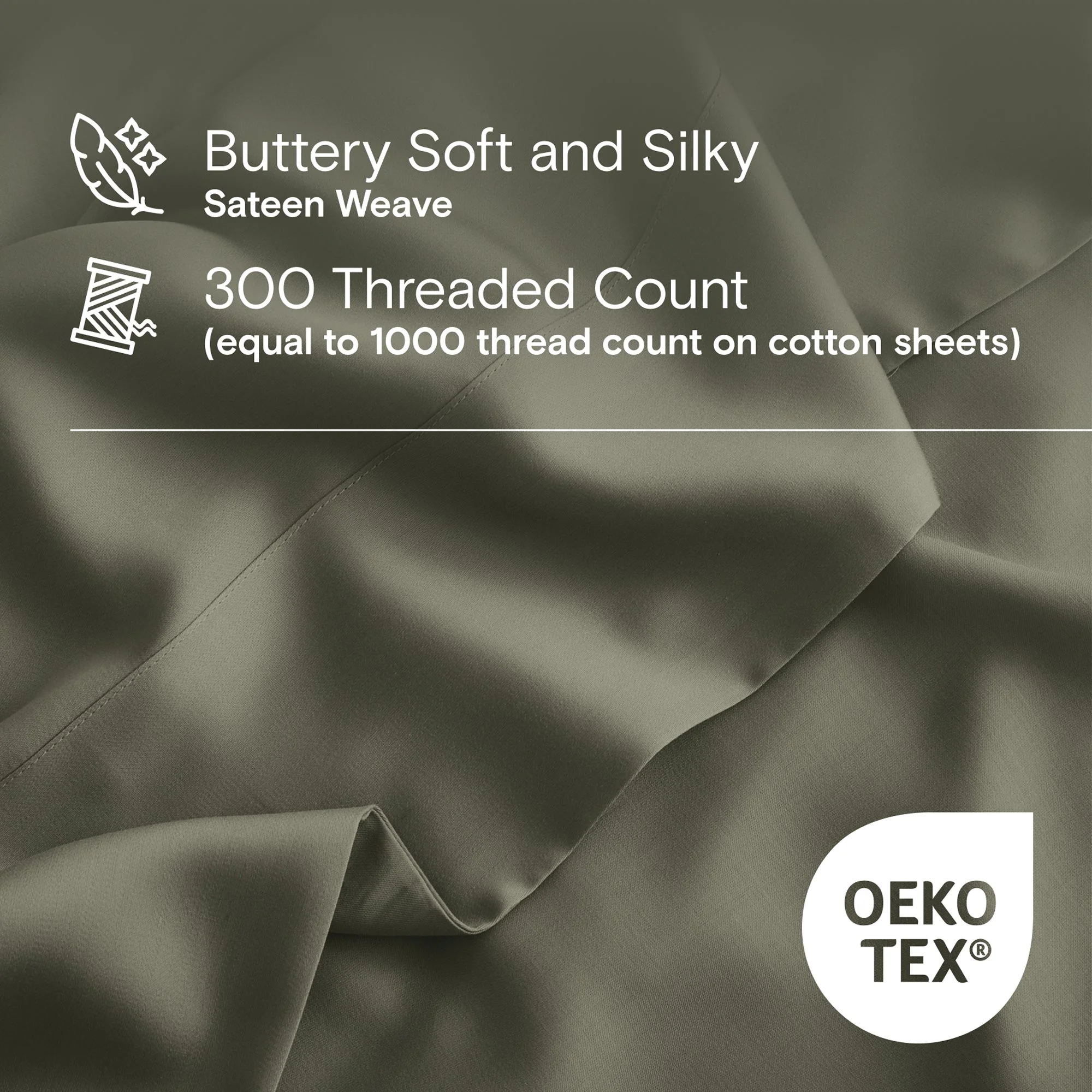 DOZ Organic Bamboo Sheet Set - Olive - Image 2