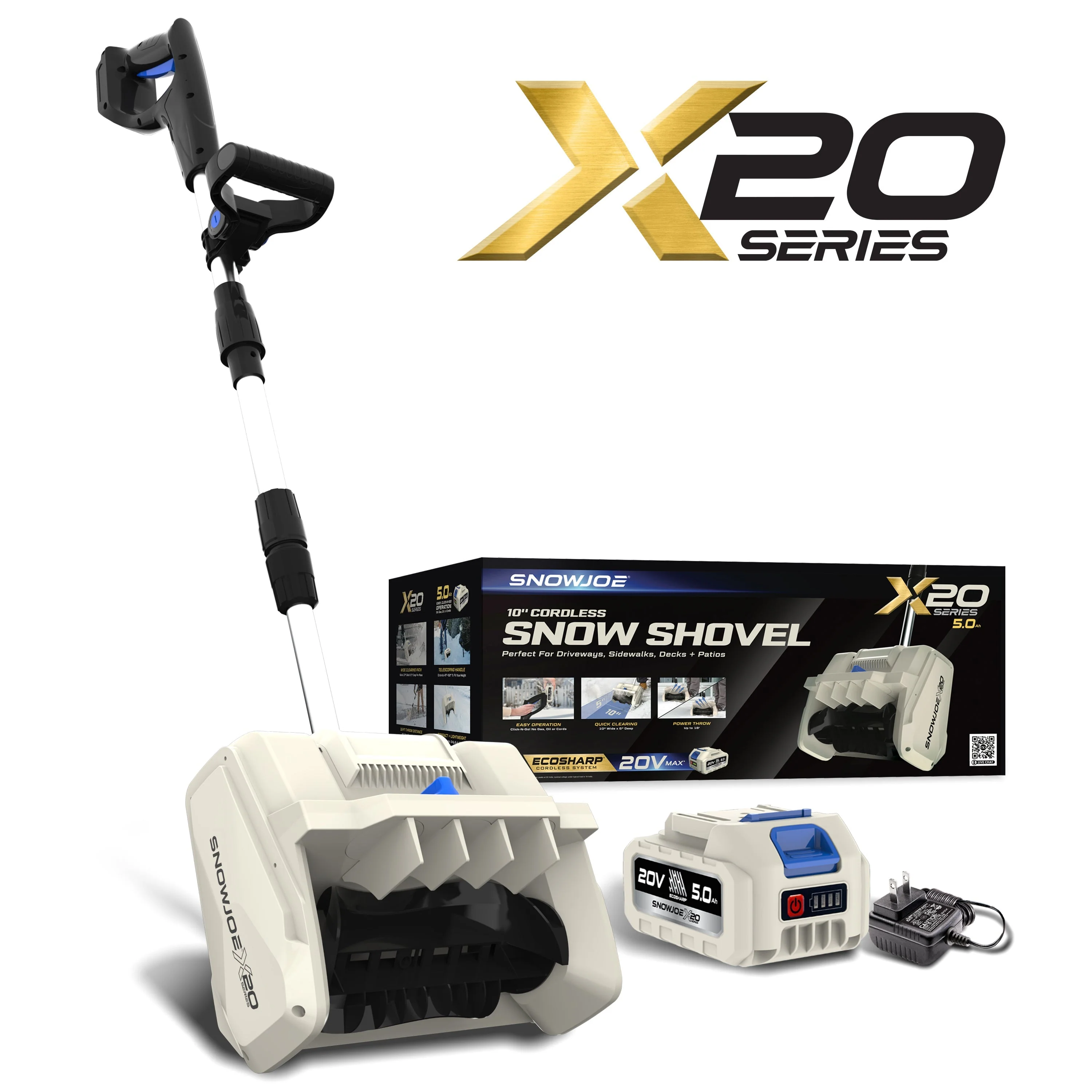 Snow Joe ECOSHARP X20-Series Cordless Snow Shovel | Directional Chute | Brushless Motor | w/ 20-Volt, 5.0 Amp-hour Battery Included - Image 2